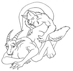 2009 amocin anthro breasts canine crimson_claw_(amocin) dragon duo female fox fur horn male mammal nude reptile scalie sex silent_strider_(amocin) straight unfinished