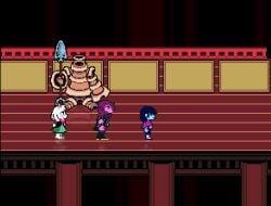 4th_of_july american_flag_bikini big_breasts big_thighs deltarune gun hamburger kris_(deltarune) neo_hajime ralsei susie_(deltarune) tagme