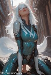 1boy 1girls ai_generated ass ass_grab big_ass big_breasts blush breast_grab breasts closed_mouth clothes clothing cute cute_face duo female female_focus female_on_top large_ass large_breasts light-skinned_female light_skin long_hair looking_at_viewer male marvel marvel_rivals nipples penis penis_in_pussy pink_nipples pussy sexy sexy_body sexy_female white_fox_(marvel) white_fox_(marvel_rivals) white_hair yellow_eyes younger_female
