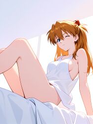 1girl absurd_res absurdres ai-created ai-generated ai_art ai_generated arm_support artist_name asuka_langley_sohryu athletic_female bangs bare_shoulders blue_eyes boobs breasts brown_hair bust chest closed_mouth evangelion female fit_female gumtoof hair_between_eyes hair_ornament headgear hi_res high_quality high_resolution long_hair looking_at_viewer medium_breasts morning neon_genesis_evangelion one_eye_closed orange_hair patreon patreon_username questionable shirt sideboob sitting sleeveless solo solo_focus souryuu_asuka_langley stable_diffusion tagme tank_top thighs tits uncensored white_shirt white_tank_top