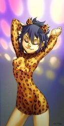 asian black_hair breasts erect_nipples estyy female gorillaz leopard_print noodle_(gorillaz) noodle_(strobelite) suggestive tagme