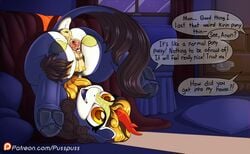 2018 anus ass autumn_blaze_(mlp) clitoris crotchboobs dialogue digital_media_(artwork) english_text female feral friendship_is_magic inside kirin my_little_pony open_mouth patreon pusspuss pussy solo spread_pussy spreading text