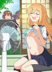 boobs cute_face koshi_torako legs masturbating masturbation shikanoko_nokonoko_koshitantan skirt