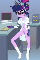 accurate_art_style animated equestria_girls female hasbro laboratory my_little_pony randomtriples sci-twi socks twilight_sparkle_(mlp) white_socks