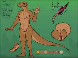 2018 anthro anus ass breasts female jenny_(slither) komodo_dragon lizard melthecannibal monitor_lizard nipples nude pussy reptile scalie solo tongue tongue_out