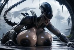 1girls 1woman 3d ai_generated alien alien_(franchise) alien_girl anthro big_ass big_breasts black_body black_nipples black_skin breasts crouching female female_xenomorph genitals glistening glistening_body hot_body nipples nude nude_anthro nude_female ravenomega science_fiction sexy_body sexy_pose solo spaceship spread_legs spreading tail thick_thighs voluptuous voluptuous_female vulva xenomorph xenomorph_tail young young_female