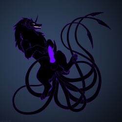 1:1 absurd_res anal anal_penetration anus butt canid canine canis clevatess clevatess_(series) demon feral hi_res horn loonertick lying male mammal multi_tail on_back penetration simple_background smile smiling_at_viewer solo spread_anus spread_butt spread_legs spreading tail tail_fetish tail_in_ass tail_insertion tail_play wolf