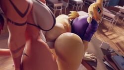 anthro anthro_on_anthro anthro_penetrated anthro_penetrating anthro_penetrating_anthro bouncing_breasts digimon mayosplash renamon tagme video