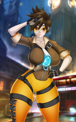 alternate_version_available blizzard_entertainment cameltoe curvy huge_breasts king's_row_(map) overwatch short_hair thick_lips thunder_thighs tracer voluptuous waifuholic wide_hips