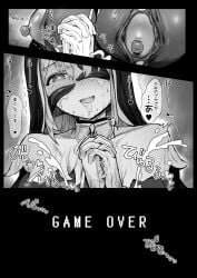 ahe_gao anal anus arousal ass blindfolded blonde_hair bondage breasts brown_eyes cum defeated dehumanization doujinshi drooling dungeon ero_trap_dungeon fat_ass fat_tits futanari huge_breasts huge_cock humiliation intersex japanese_text kagami_uekusa large_breasts livestream long_hair magic mind_break monster nijisanji nipples nun penis pussy pussy_juice recording restrained sex sister_claire stats stuck tentacle tentacle_clothes translated traps twitch_chat video_game_mechanics virtual_youtuber
