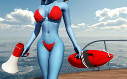 1girls 2014 3d aayla_secura alien alien_girl alternate_version_available artist_name bare_shoulders big_breasts bikini bikini_bottom bikini_top blue_skin busty chair cleavage clone_wars curvy day detailed_background female female_only front_view holding_object hourglass_figure humanoid jedi jedi_master kondaspeter lifeguard mammal midriff outdoor outside pose posing public purple_lips rescue_buoy shadow shiny shiny_skin solo standing star_wars swimsuit thong twi'lek voluptuous water wide_hips