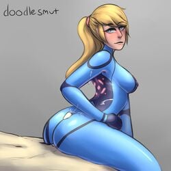 ass bodysuit breasts buttjob covered_buttjob cum cum_on_ass cum_on_body cum_on_clothes doodlesmut erect_nipples hot_dogging hotdogging metroid nintendo penis samus_aran skin_tight tagme zero_suit zero_suit_samus