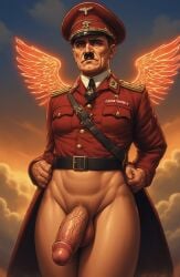 ai_generated angel angel_wings cock hate heaven hitler huge_cock male nazi nazi_uniform penis