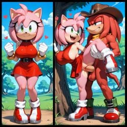 ai_generated amy_rose echidna female hedgehog knuckles_the_echidna male male/female pixai sex silverknight395