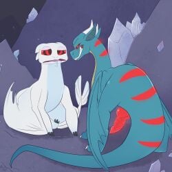 2019 2_horns animal_genitalia animal_penis back_wings bodily_fluids cave claws dragon dragoviir dreamworks drooling duo erection european_mythology eye_contact female feral fuf fury_(httyd) genitals grey_body grin hi_res horn how_to_train_your_dragon hypnosis hypnotic_eyes inside knot light_fury looking_at_another male markings membrane_(anatomy) membranous_wings mind_control mythological_creature mythological_scalie mythology nubless open_mouth penis quadruped red_eyes red_markings saliva scalie smile spiral spiral_eyes standing teeth tongue western_dragon white_body wings