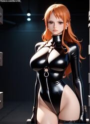 1girls 2d ai_generated ass athletic athletic_female bare_shoulders belly big_ass big_breasts bondage bondage_outfit breasts choker curvy curvy_figure cute cute_face detailed exposed_breasts eyelashes eyeshadow female female_only fit fit_female focus ginger ginger_hair harness high_quality huge_breasts large_breasts leash legs light-skinned_female light_skin lips lipstick long_hair looking_at_viewer makeup mascara mature midriff nami nami_(one_piece) nero100 nipples on_leash one_piece orange_eyes orange_hair pale-skinned_female pale_skin pet_play posing post-timeskip restrained sagging_breasts seductive seductive_look stable_diffusion tagme thick_ass thick_butt thick_thighs thighs tied_up wide_hips
