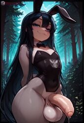 ai_generated anthro anthro_only balls big_balls big_penis black_hair blue_eyes bow bowtie bunny bunny_ear bunny_ears bunny_girl bunny_suit bunny_tail bunnygirl bunnysuit cute cute_face femboy flat_chest grey_fur high_resolution highres ilfb inviting inviting_to_anal inviting_to_fuck inviting_to_lick inviting_to_oral inviting_to_suck inviting_viewer more_at_source original original_character otoko_no_ko outdoor_nudity outdoors outside precum precum_drip precum_on_penis precum_string smirk smirking smirking_at_viewer testicles trap two_tone_fur white_fur yaoi