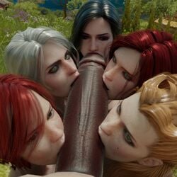 1boy 2018 3d 5girls anna_henrietta blonde_hair brunette cd_projekt_red ciri collaborative_fellatio crossman25 dark-skinned_male dark_skin huge_cock interracial multiple_fellatio quintuple_fellatio redhead shani teamwork the_witcher the_witcher_(series) the_witcher_2 the_witcher_3:_wild_hunt triss_merigold white_hair yennefer