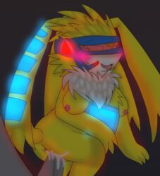 absurd_res anthro anus appmon_(species) blue_eyes blush breasts cum digimon digimon_universe:_appli_monsters female fur highres kirbyfan34 male mediamon nipples penetration penis pussy straight vaginal_penetration yellow_fur