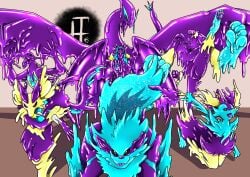 4_arms 4_eyes 4_wings 5_tails absurd_res arcanine assimilation braixen cybernetics cyborg dragon female futa/female futanari generation_1_pokemon generation_2_pokemon generation_4_pokemon generation_6_pokemon generation_7_pokemon goo_creature goo_dragon goo_drip goo_transformation gooborg goopy hi_res intersex intersex/female jasoned95 legendary_pokemon lopunny lucario lugia machine melting multi_arm multi_eye multi_limb multi_tail multi_wing mythological_creature mythological_scalie mythology nintendo permanent permanent_transformation pokeball pokemon pokemon_(species) purple_body queen_vinyl_da.i'gyu-kazotetsu salazzle scalie slime tail transformation wings