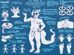 5_toes anthro anus balls bangs big_penis canid canine canis domestic_dog english_text erection eyewear feet fluffy fluffy_tail foreskin frown genitals glasses hair hair_over_eyes hand_on_hip hi_res male mammal model_sheet naudiz naudiz_(artist) nipples penis plantigrade ponytail pubes rear_view retracted_foreskin saggy_balls side_bangs smile solo standing tail text toes tongue tongue_out wolf