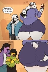 1boy 1human 1nonbinary 2girls 3monsters 5_fingers alcohol anthro ass_bigger_than_head ass_in_dress awkward bbw bbw_mom big_ass big_breasts black_bra blue_hoodie blue_jeans blush blushing bra breasts brown_hair brown_penis chubby chubby_female clevage colored deltarune drunk embarrassed fat_ass fat_butt fat_tits female furry furry_female glasses goat goat_ears goat_girl goat_horns goat_humanoid goat_tail green_sweater gremlinchalk groping groping_ass haha_jonathan,_you_are_banging_my_daughter hair_covering_eye hair_over_eyes hand_in_pocket hand_on_ass hand_on_breast hand_on_butt hand_on_shoulder holding_glass holding_object holding_wine_glass hoodie huge_ass huge_breasts humor jaw_drop jeans kris_(deltarune) living_room lizard lizard_girl lizard_humanoid long_ears male mature_female milf monster_boy monster_girl motherly_cuckold nonbinary nonbinary_(lore) open_hoodie open_shirt overweight overweight_anthro overweight_female penis purple_dress purple_hoodie purple_shirt purple_skin red_wine sans short_dress short_tail shorts simple_background skeleton smug smug_expression smug_face smug_grin smug_smile stripped_sweater susie_(deltarune) sweater t-shirt text text_bubble thick_thighs toriel undertale wagging_tail walked_in_on white_fur white_skin white_t-shirt wine wink yellow_skin yellow_stripe