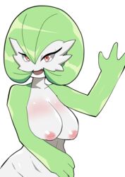 1girls breasts doublehero female gardevoir green_hair inverted_nipples pokemon pokemon_(species) pokemon_rse