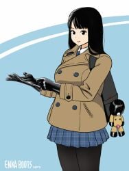 1female 1girls 2017 asian asian_female asian_girl black_gloves brown_coat clothes coat dominant dominant_female enkaboots female female female_focus female_only femdom gloves imminent_anal imminent_rimming leather leather_clothing leather_gloves leggings long_hair long_hair_female looking_at_viewer original original_character original_characters pantyhose school_girl school_uniform schoolgirl schoolgirl_uniform skirt stockings suggestive tie
