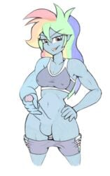 animated breasts cum dirtydooddlez doood equestria_girls furry futanari handjob intersex masturbation my_little_pony precum rainbow_dash_(mlp) rainbow_hair smooth_skin sportswear