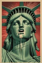 ai ai_art ai_assisted ai_generated bukkake crown cum cum_in_mouth cum_on_face cum_on_tongue face facial female female_focus fireworks french french_female goon gooner gooning green_skin lady_liberty lewd patriotism portrait rule34 rule_34 statue statue_of_liberty united_states_of_america usa