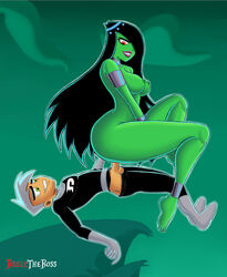 1boy 1girls beelztheboss big_breasts breasts danny_fenton danny_phantom desiree female floating ghost green_skin male nude sex vaginal_penetration