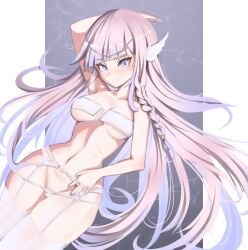 1girls arm_behind_head armpits bare_armpits bare_arms bare_belly bare_chest bare_hands bare_hips bare_midriff bare_navel bare_shoulders bare_skin bare_thighs belly belly_button blunt_bangs bra braid braided_hair breasts cleavage closed_mouth_smile collarbone curvaceous curvaceous_body curvaceous_female curvaceous_figure curvaceous_hips curvy curvy_body curvy_female curvy_figure curvy_hips digital digital_art digital_drawing digital_drawing_(artwork) digital_media digital_media_(artwork) elbows exposed_armpits exposed_arms exposed_belly exposed_chest exposed_hips exposed_midriff exposed_navel exposed_shoulders exposed_skin exposed_thighs female female_focus female_only fingernails fingers garter_straps grey_background hair_ornament half_naked half_nude hand_behind_head hand_on_hip hand_on_leg hand_on_own_hip hand_on_own_leg hand_on_own_thigh hand_on_thigh head_tilt high_resolution highres hourglass_figure lean_figure leggings legwear long_hair looking_at_viewer medium_breasts midriff mole mole_under_eye nail_polish nails naked naked_female naked_woman narrow_waist navel nude nude_female nudity original original_art original_artwork original_character panties purple_eyes purple_eyes_female purple_fingernails purple_nail_polish purple_nails resting_breasts s7nsles semi_nude shoulders silver_hair silver_hair_female simple_background slender_body slender_waist slim_waist smile smiley_face smiling smiling_at_viewer smirk solo stockings thick_thighs thigh_highs thighhighs thighs tilted_head underwear upper_body violet_eyes violet_nail_polish violet_nails white_bra white_garter_straps white_leggings white_legwear white_panties white_stockings white_thigh_highs white_thighhighs white_underwear wide_hips