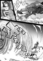 animal_ears breasts brown_hair camera combat dog_ears dog_girl doujinshi dragon dungeon ero_trap_dungeon female flower_in_hair heterochromia huge_breasts inui_toko japanese_text kagami_uekusa livestream long_hair maid monster nijisanji recording red_eyes stats translated traps twintails twitch_chat video_game_mechanics virtual_youtuber yellow_eyes
