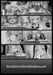 ahe_gao blindfolded breasts cum cum_on_breasts defeated doujinshi dungeon ero_trap_dungeon female flower_in_hair hair_ornament hakase_fuyuki heart-shaped_pupils hypnosis japanese_text kagami_uekusa large_breasts lize_helesta long_hair male mind_control monster nijisanji nipples nude nun open_mouth paizuri penis restrained sex_slave sister_claire stats takamiya_rion tentacle tentacle_clothes tentacle_sex tongue_out translated traps twintails video_game_mechanics virtual_youtuber