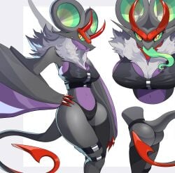 ass bra female looking_at_viewer noivern panties pokemon pokemon_(species) sexy simple_background solo