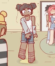 artstyle_imitation elaina_(flicker) embarrassed flicker_(roblox) omorashi peeing peeing_self piss pissing pissing_on_floor pissing_self roblox roblox_game robloxian self_upload urine watersports wetting wetting_self youtube_video