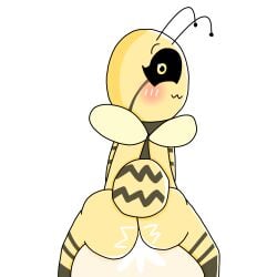 abgerny antennae bee_girl black_sclera female female_only first_post_of_artist girly naked scarf scarf_only wings yellow_body yellow_eyes yellow_fur yellow_hair yellow_skin yellow_tail zee_abgerny