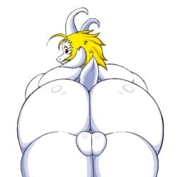 asgore_dreemurr ass backsack balls big_ass big_butt boss_monster caprine fur furry furry_only goat hi_res huge_butt looking_at_viewer looking_back male male_only mammal nobody147 nude solo tail undertale undertale_(series) video_games