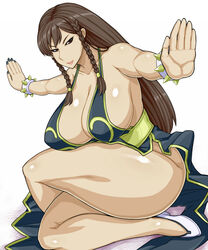 1girls alternate_costume alternate_hairstyle asian chun-li chun-li_(battle_ouffit_sfv) cleavage curvy erect_nipples female huge_areolae huge_ass huge_breasts otogi_tetsurou puffy_nipples street_fighter thick_lips twin_braids very_long_hair voluptuous wide_hips