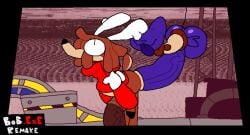 alien anal anal_sex animated anthro anthro_penetrating anthro_penetrating_anthro anus belly_bulge big_cock big_dick big_penis bob_(superiorfoxdafox) boner brown_fur cain_(superiorfoxdafox) cock deer dick dreads erection feline gay hoodie male_penetrating_male penis purple_fur superiorfox