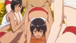 1boy 4girls animated ass black_hair breasts dark_skin hypnosis hypnotized kansen kansen_(series) kansen_ball_buster leaning_back mind_break mind_control multiple_girls nipples red_swimsuit sex short_hair sports_uniform straight teacher_and_student