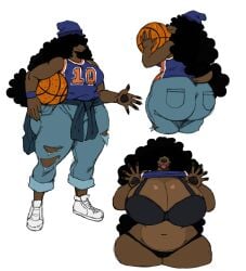 2024 absurd_res anthro ass ball basketball_(ball) beanie belly big_breasts big_butt black_hair bottomwear bra breasts brown_body brown_fur canid canine canis clothed clothing clothing_around_waist clothing_lift connie_(sssonic2) curled_hair denim denim_bottomwear denim_clothing domestic_dog female flashing_underwear footwear fur hair hat headgear headwear hi_res hidden_buxom huge_breasts huge_butt jeans jersey long_hair mammal multiple_poses navel obscured_eyes pants pawpads pose presenting presenting_breasts redesign shirt_around_waist shoes simple_background sneakers solo sssonic2 tail thick_thighs thong tongue tongue_out torn_bottomwear torn_clothing torn_pants underwear white_background white_clothing white_footwear wide_hips wristband