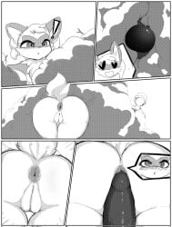 ! 1boy 1girls anthro anus ass bush comic feline female female_focus furry generation_9_pokemon heart_eyes human imminent_rape imminent_sex mentita506 monochrome penis pokemon pokemon_(species) pokephilia pussy sprigatito tail