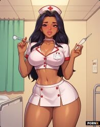 ai_generated big_ass big_breasts blush curvy_figure cute cute_face latina n_1611 nurse nurse_cap nurse_uniform shy thick_thighs wide_hips