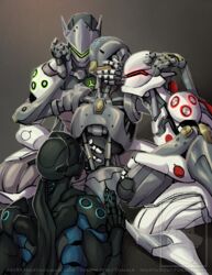 armor blizzard_entertainment carbon_fiber_genji cuntboy cyborg foursome genji helmet holding intersex living_machine mask nihon_genji ninja no_humans omnic overwatch pussy spartadog spreading_pussy tagme tumblr_username zenyatta