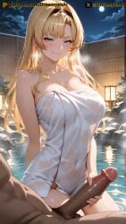 1girls 2025 4k ai ai_assisted ai_generated anime anime_style artist_name big_breasts blonde_hair blue_eyes breasts dreamyan_ai female granblue_fantasy handjob hi_res high_quality high_resolution highres hot_spring long_hair patreon smile smiling smug smug_face thick_ass thick_thighs thighs towel towel_only uncensored white_body white_skin zeta_(granblue_fantasy)