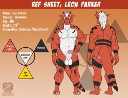 anthro anthro_only balls bandai_namco big_balls big_penis digimon digimon_(species) domafox endowed facial_markings genitals growlmon head_markings hi_res humanoid_genitalia humanoid_penis invalid_tag lifewithwarren male male_only markings model_sheet nude penis scalie solo