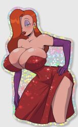 big_breasts breasts cleavage dress gewd-boi jessica_rabbit red_dress sparkles steamy_shack who_framed_roger_rabbit