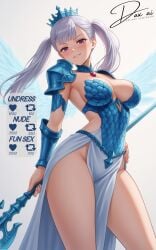 ai_generated big_breasts black_clover breasts dax_ai hi_res large_breasts looking_at_viewer noelle_silva purple_eyes silver_hair thick_thighs thighs twintails white_background