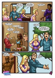 4_panel_comic abs aleysha_simmons ass athletic_male big_ass big_breasts bill_patterson blake_patterson blonde_hair blue_shirt breasts brown_eyes brown_hair brown_pants clothing comic dark-skinned_female dark-skinned_male dark_skin english_dialogue english_text fantasizing female fit_female flirting glasses imminent_affair imminent_cheating indoors kennycomix looking_up male male_abs meet_the_neighbors meet_the_neighbors_(comic) molly_patterson multiple_boys multiple_girls muscles muscular muscular_arms muscular_chest muscular_female muscular_male neighbor page_1 page_4 pam_patterson pink_bottomwear purple_dress purple_shirt rabies-t-lagomorph racist_man red_shirt six_pack talking_to_another terrance_simmons text thinking_of_someone_else tommy_patterson tree tyrone_simmons window